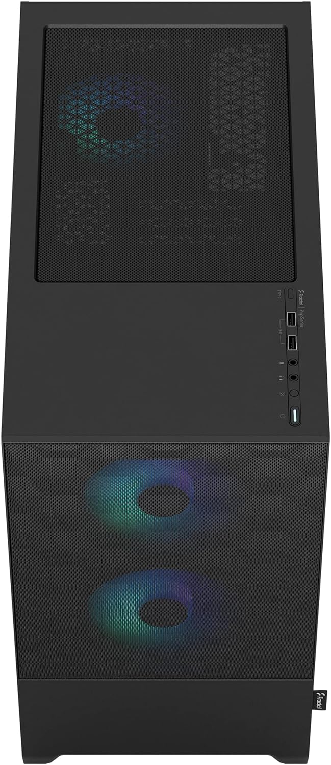 Fractal Design Pop Mini Air RGB Black - Tempered Glass Clear Tint - Honeycomb Mesh Front – TG Side P