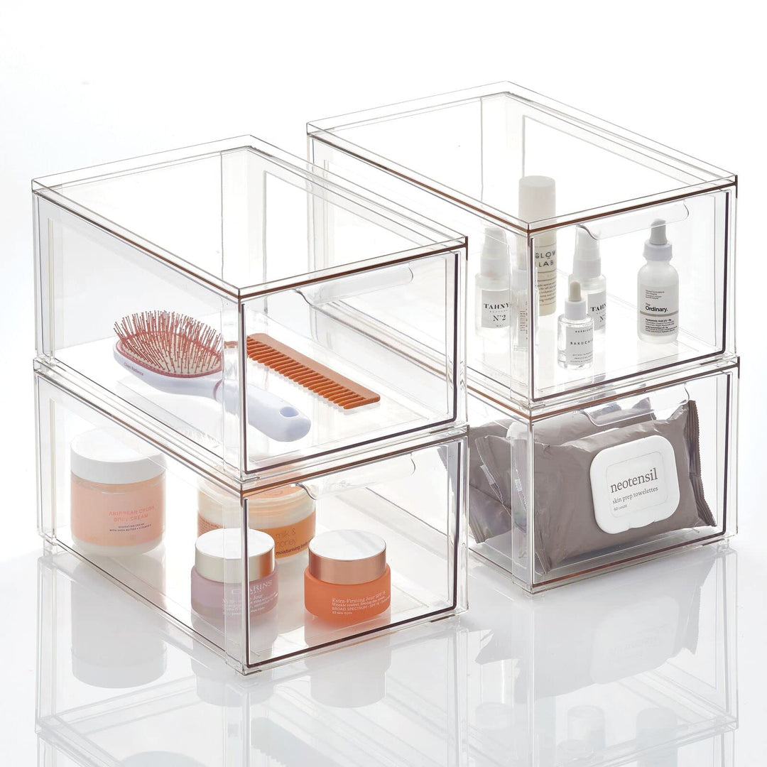 mDesign Aufbewahrungsbox für das Badezimmer – stapelbarer Make-up Organizer aus Kunststoff – praktis