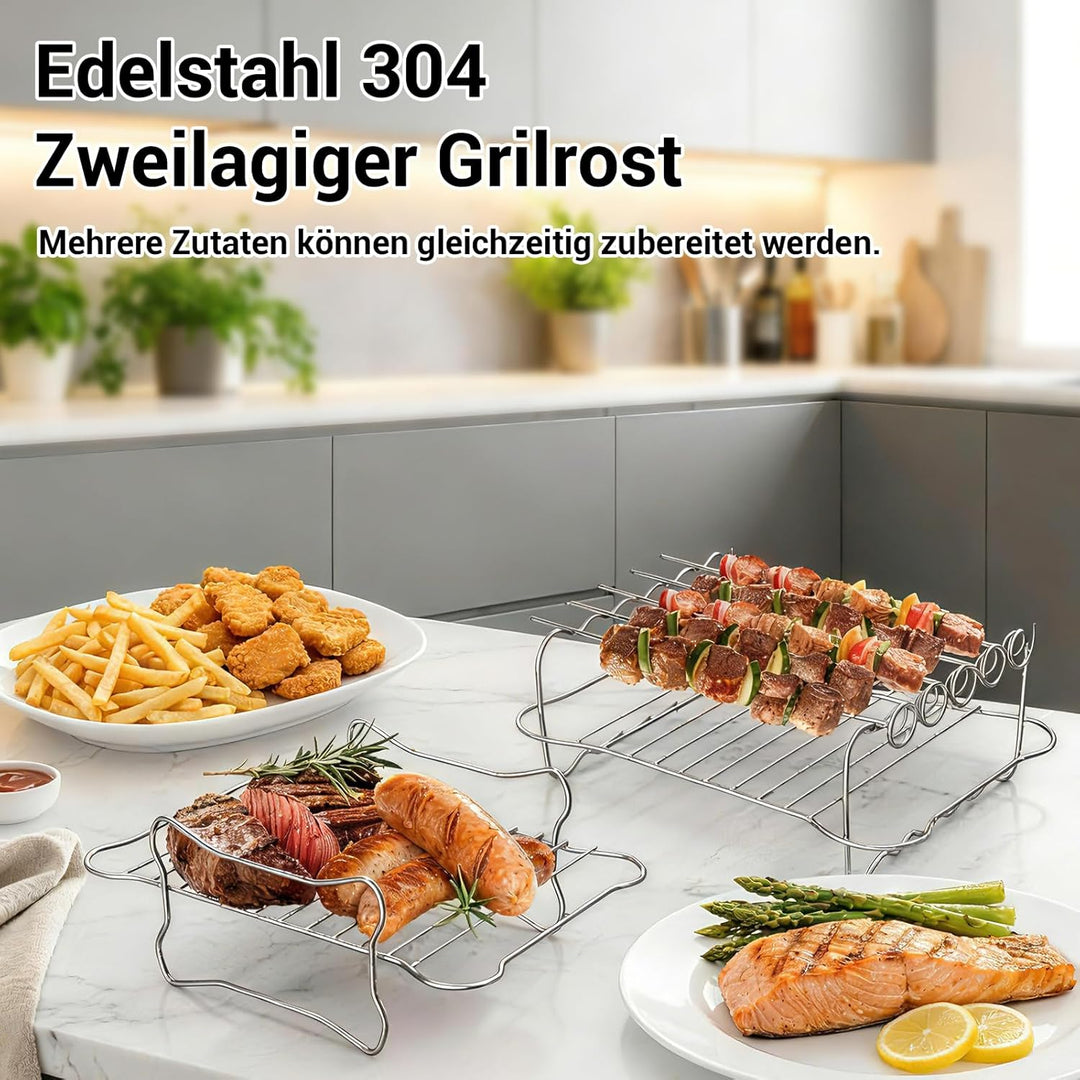 Heissluftfritteuse Zubehö für Philips Airfryer 4000 Series Stacked Dual Basket 10L, Ninja Dual Zone