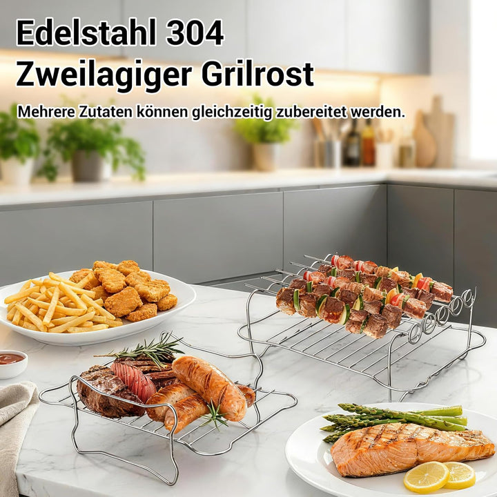 Heissluftfritteuse Zubehö für Philips Airfryer 4000 Series Stacked Dual Basket 10L, Ninja Dual Zone