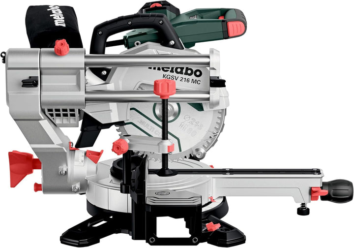 metabo Kappsäge KGSV 216 MC - 1200 W, 216 mm Sägeblatt - Mit Zugfunktion, LED-Schnittlinie, variable