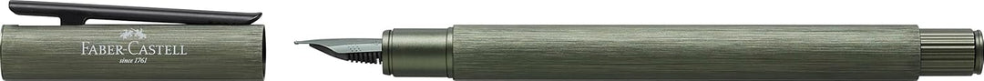 Faber-Castell 146150 - Füller Neo Slim Aluminium, Federbreite M, olivgrün Federbreite M olivgrün, Fe
