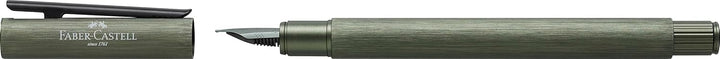 Faber-Castell 146150 - Füller Neo Slim Aluminium, Federbreite M, olivgrün Federbreite M olivgrün, Fe