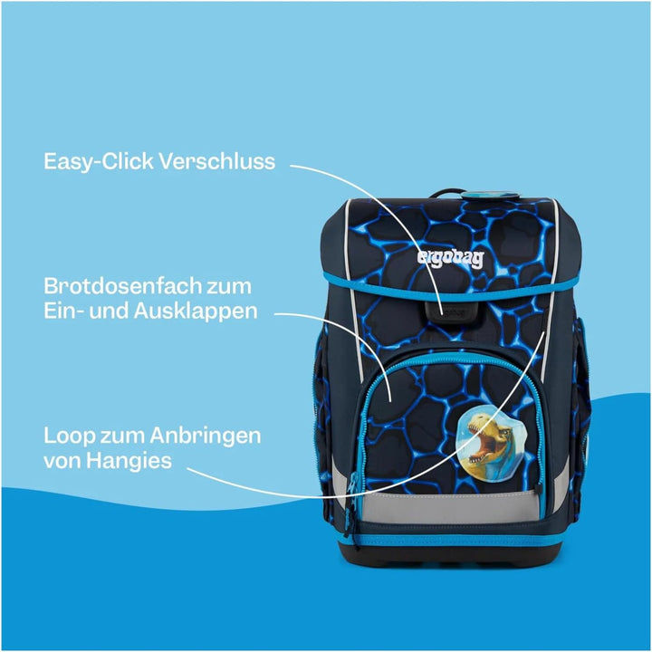 ergobag cubo Light Set ergonomischer Schulranzen, extra leicht, Set 5-teilig, 860 g Ponybäradies - L