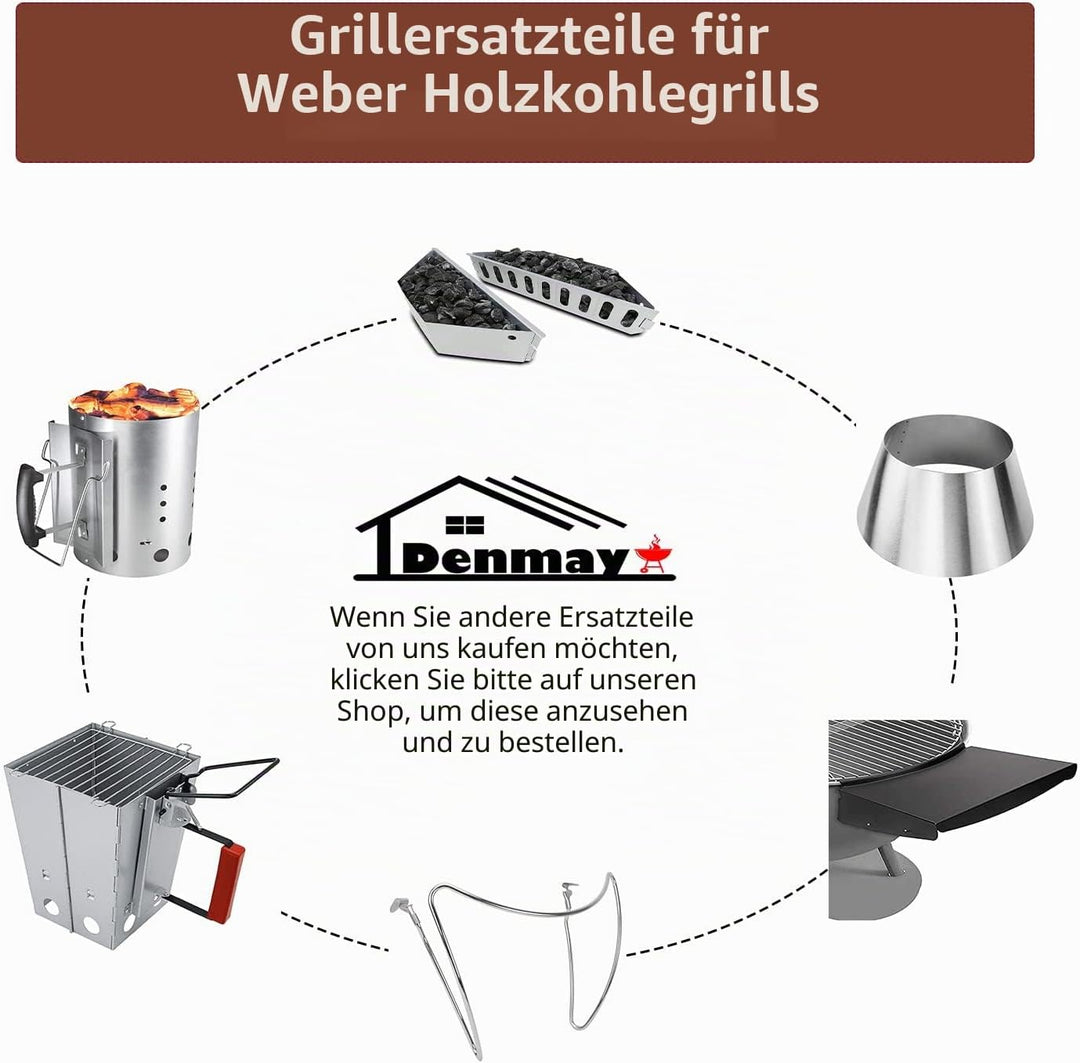 Denmay kohlekorb kugelgrill 2Pack für Weber 7403, One Touch, Master Touch und alle Anderen 57 cm Kug