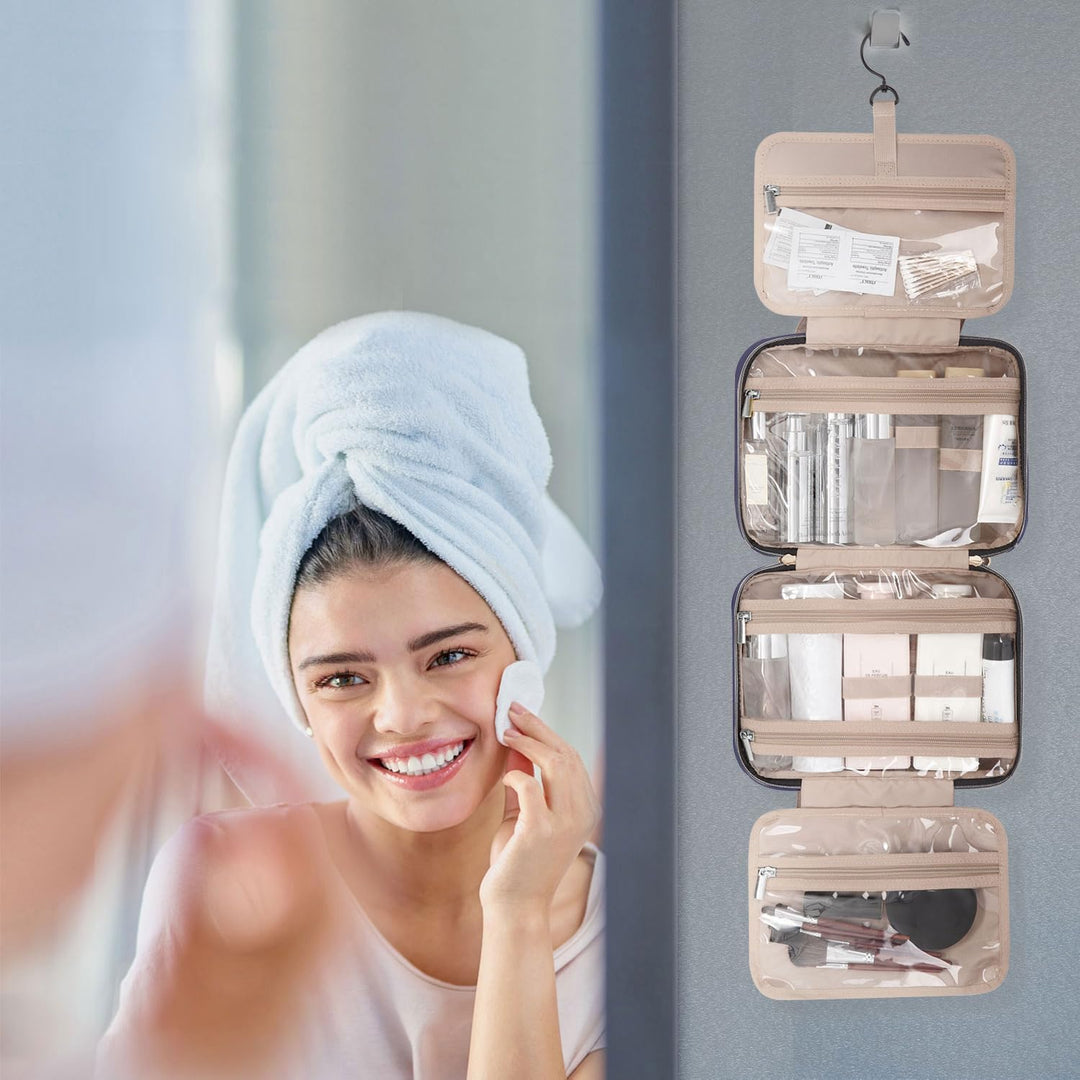 BAGSMART Kulturtasche Reise zum Aufhängen Kulturbeutel Damen für Makeup, Toilettenartikel (L-Blau),