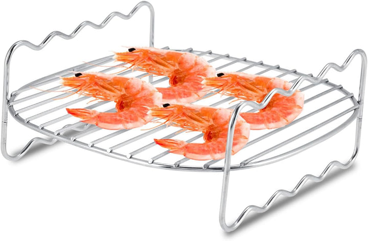 BBQ-Rack, Hähnchenhalter für Backofen Grill Doppelschicht, Edelstahl Hähnchenbräter für Backofen Gri