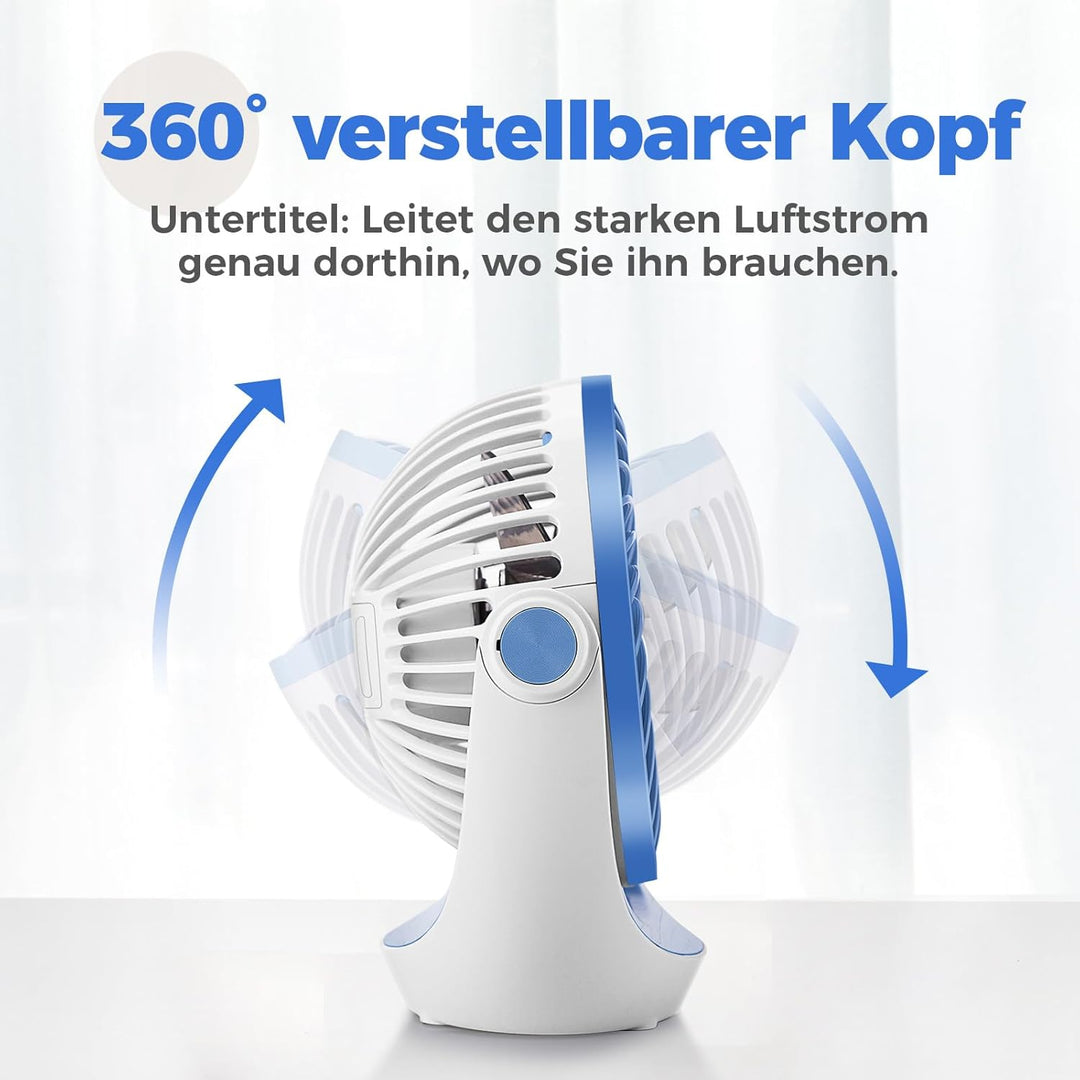 OCOOPA USB Ventilator, Ventilator klein Tischventilator mit starkem Luftstrom und Leise Betrieb 3 Ge