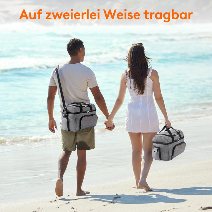 Lifewit Kühltasche Gross Einkaufstasche Faltbar Cooler Bag Sportliche Kühlbox Isoliertasche Double D