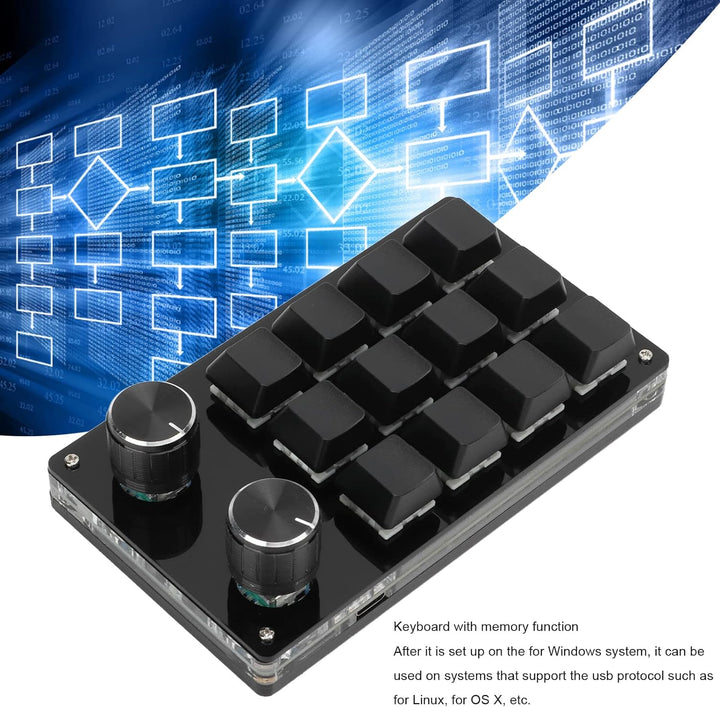 Ejoyous Tastatur Programmierbare Tasten, USB Einhand Mechanisch Tastatur mit 12 Mehrere Programmierb