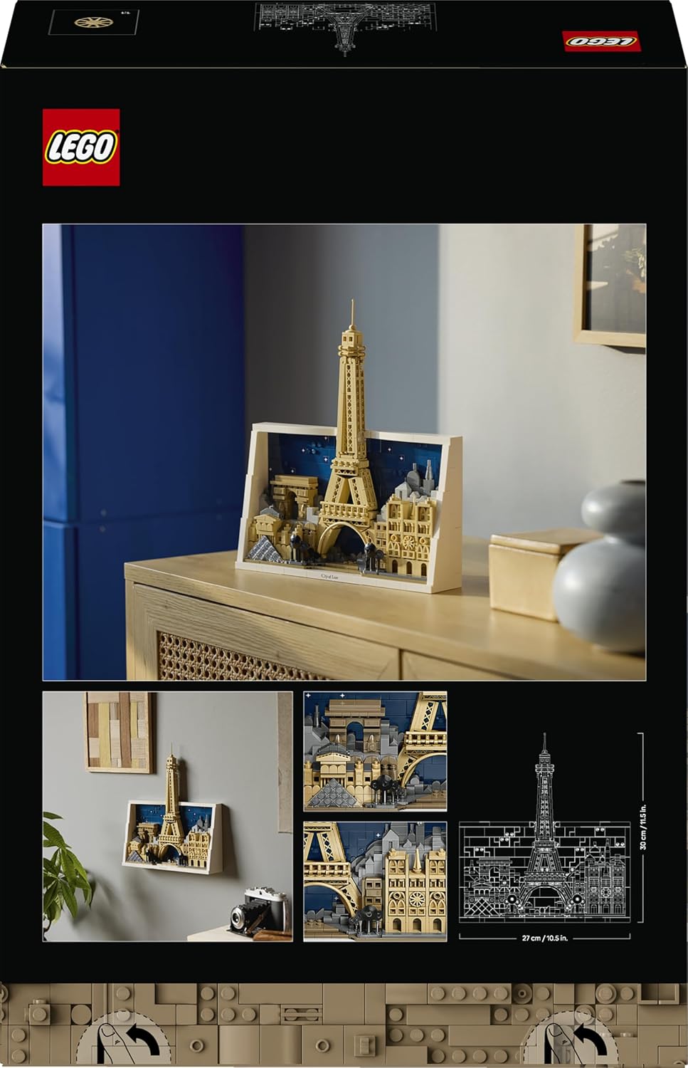 LEGO Architecture Paris – Stadt der Liebe 3D Puzzle - Wanddeko als Bastelset zum Bauen - DIY Set Erw
