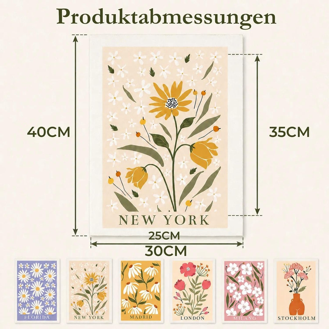 JATOK 6 Stück Malen Nach Zahlen Erwachsene, DIY Blumen für Anfänger, Handgemalt Ölgemälde Leinwand K