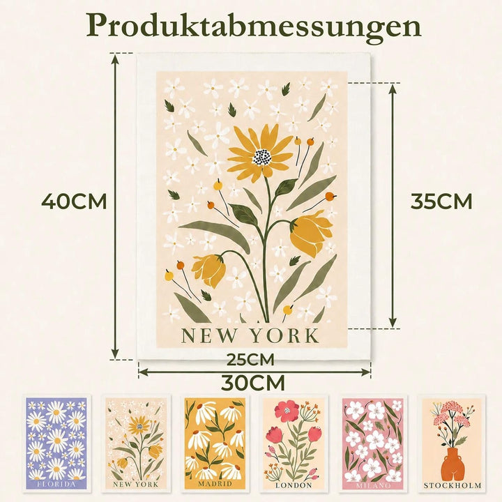 JATOK 6 Stück Malen Nach Zahlen Erwachsene, DIY Blumen für Anfänger, Handgemalt Ölgemälde Leinwand K