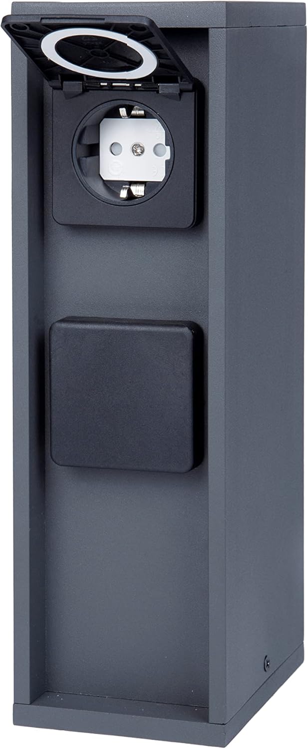 BOLD Pado smarte Aussen-Steckdose-Garten Steckdosen-Säule 3Fach Stecker Anthrazit (Smart Home (iOS &