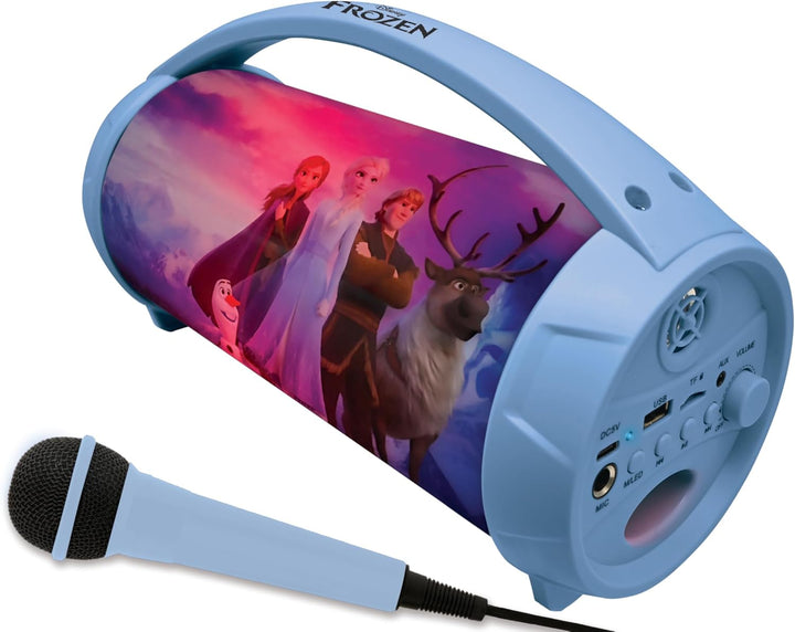 Lexibook, Die Eiskönigin, Kabelloser Lichtlautsprecher mit Mikrofon, Stereosound, Karaoke-Funktion,