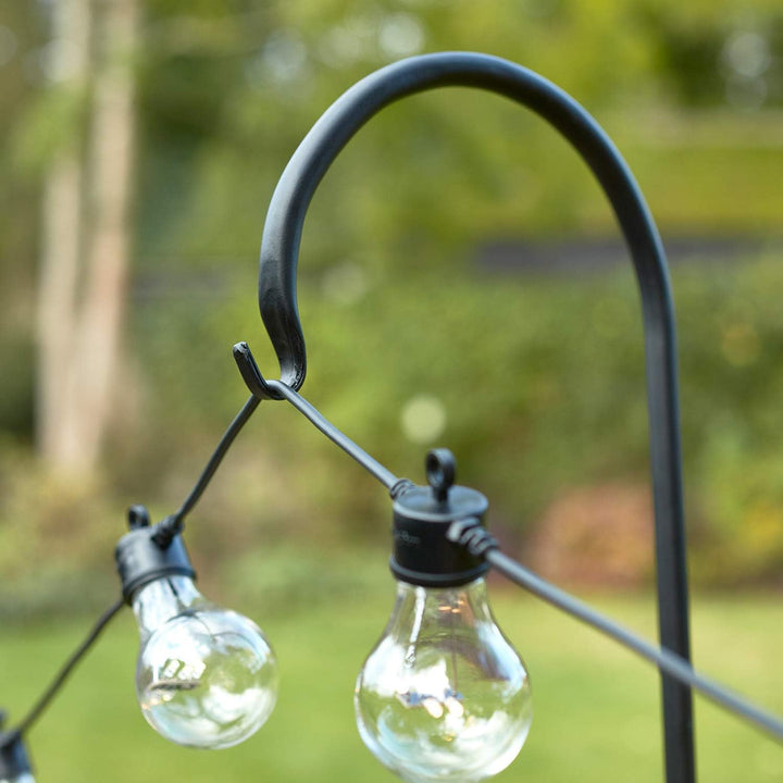 Lights4fun 5er Set Halterungsstangen für Beleuchtungen 60cm Schäferstab schwarz Lichterketten Mast 1