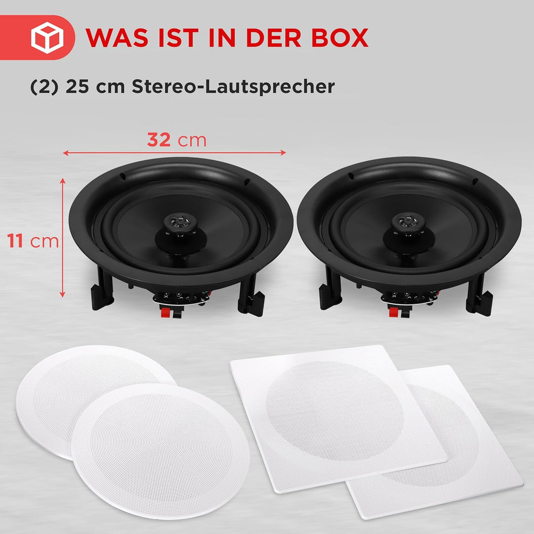 Pyle PDIC16106 Lautsprecher (2-Wege, 2.0 Kanäle, kabelgebunden, 35 – 20.000 Hz, 16 Ohm, weiss)
