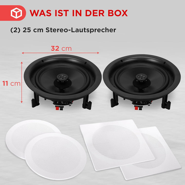 Pyle PDIC16106 Lautsprecher (2-Wege, 2.0 Kanäle, kabelgebunden, 35 – 20.000 Hz, 16 Ohm, weiss)