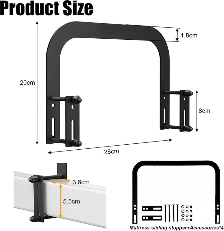 4 Stück Matratzenbügel, Rutschfester Matratzen-Halter, Verstellbarer Matratzenstabilisatoren, Verhin