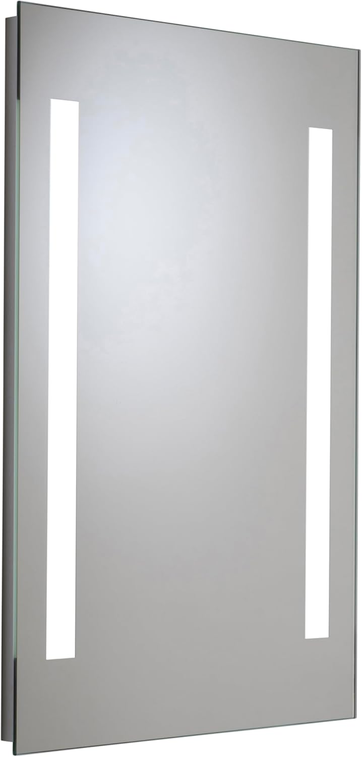 Croydex Thornton Hang 'N' Lock beleuchteter rechteckiger Spiegel mit zwei LED-Lichtleisten 60 x 40 x
