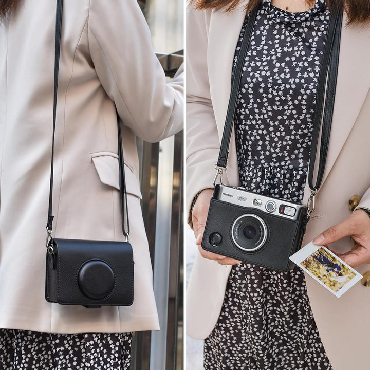 MUZIRI KINOKOO Mini EVO Hülle Kompatibel für Fuji Instax Mini EVO Instant Camera mit PU Leder Lychee