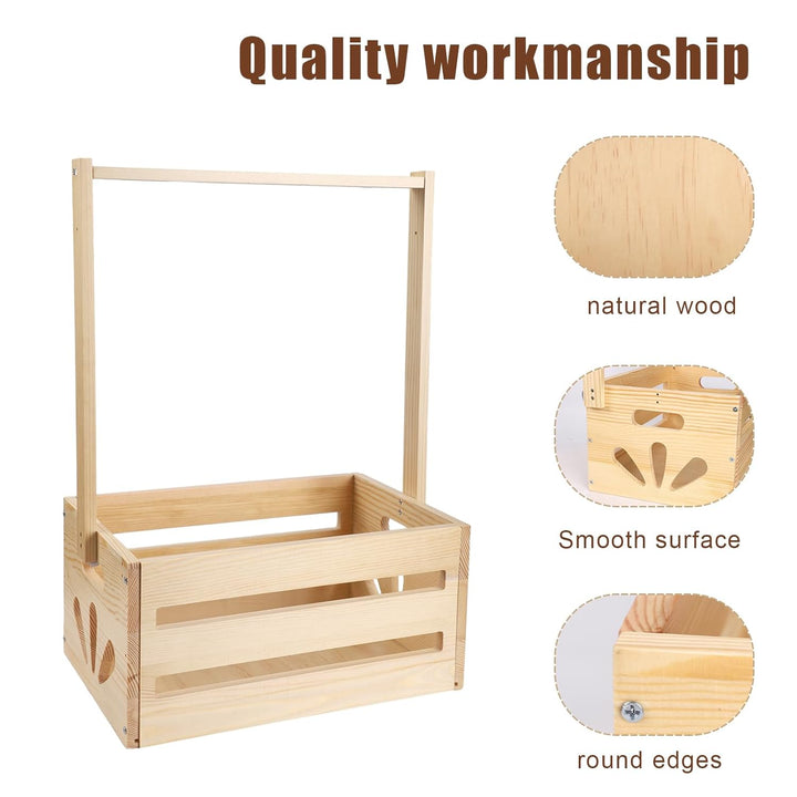 Holzkiste für Babypartys, Babykorb mit Griff Babykorb Holz Geschenkkiste Baby Aufbewahrungskiste Kor