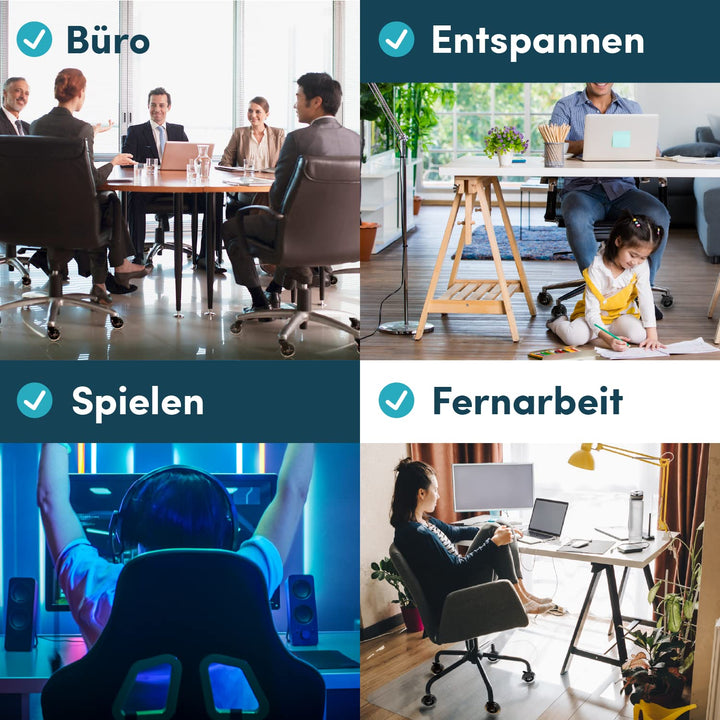 Bürostuhl Rollen 5er-Set, Rollen für Bürostühle, Ersatzräder für Bürostühle auf Teppich- und Parkett