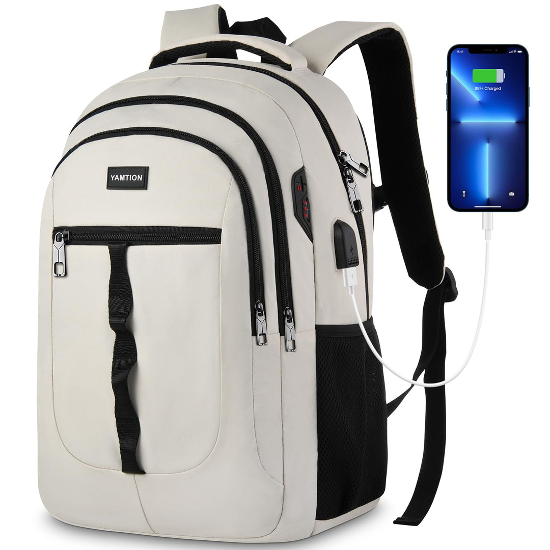 YAMTION 17.3 Zoll Rucksack Herren und Damen,Unisex Schulrucksack Teenager für Jungen Mädchen Laptop