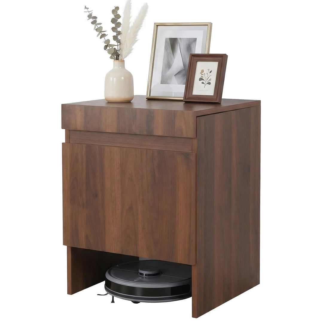 Robot Vacuum Storage Cabinet with Doors Robot Vacuum Cabinet with Pull-Out Top Wood Freestanding Rac