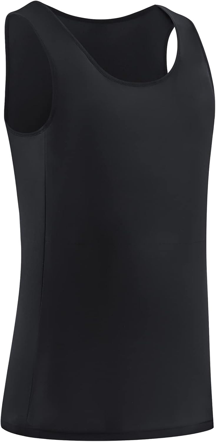 XUJI Transgender FTM Trans Atmungsaktive Halb Brust binder XL Tank-schwarz, XL Tank-schwarz