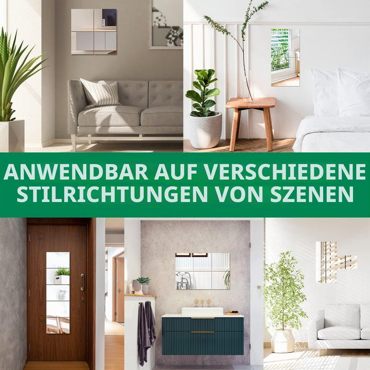 Selbstklebende Fliesenspiegel Wandspiegel Spiegelfliesen Selbstklebend HD Glas Spiegel Wandaufkleber