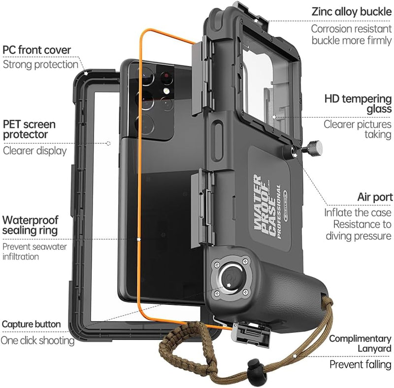 IPX8 Wasserdichte Handyhülle zum Schwimmen unter Wasser Hülle Universal Smartphone Tauchen Abdeckung