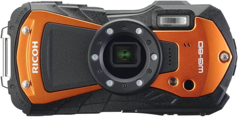Ricoh WG-80 Orange Wasserdichte Digitalkamera - stosssicher frostsicher drucksicher 03127, Orange