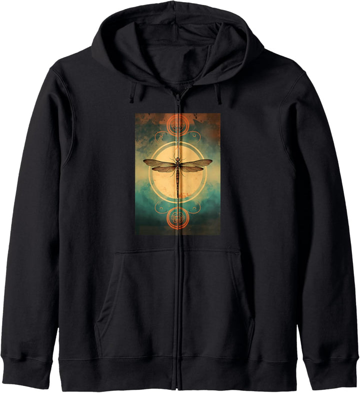 Zen Circle Japanische Libelle Sonne Yoga Kapuzenjacke