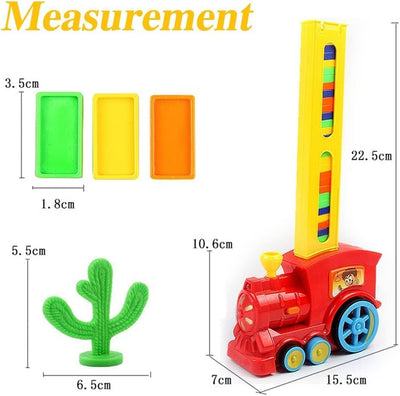 OBEST 100 Pcs Domino Zug Spielzeug Set, Dominoe Automatische Zuweisung Elektrischer Rally Zug mit Li