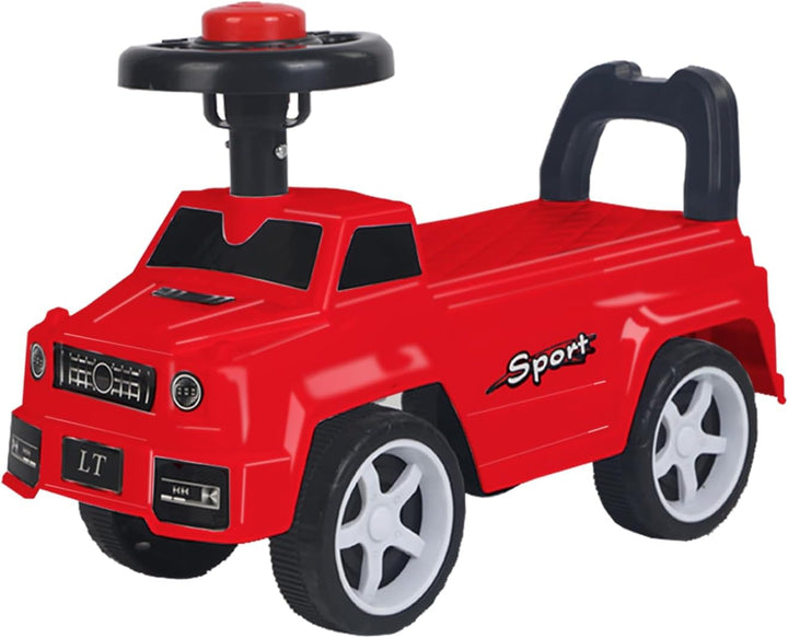Rutschauto für Kinder, mit Hupe und Staufach, mit Hupe, Stauraum unter dem Sitz, Rutschfläche für Kl