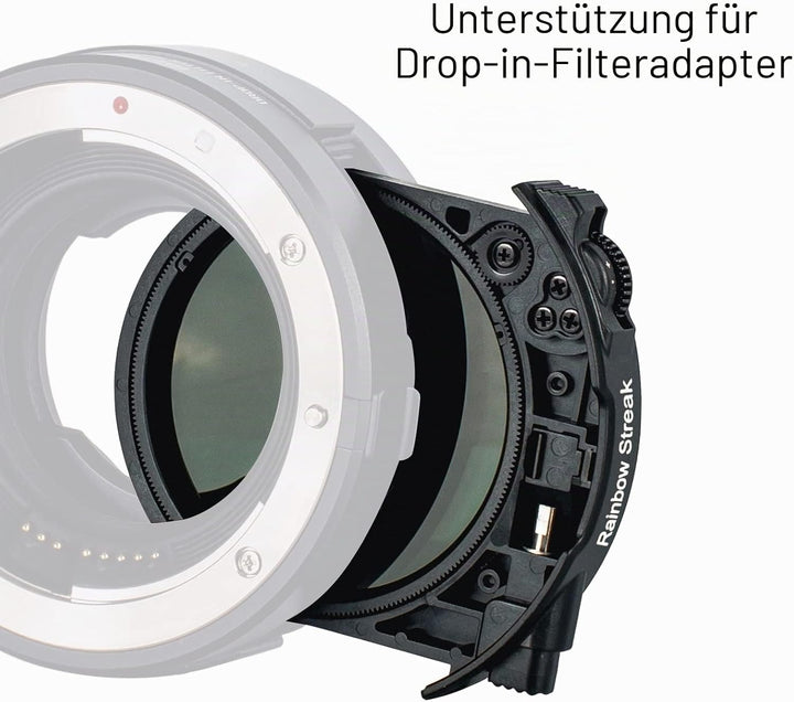 Meike Rainbow Streak Drop-in Filter für Canon und Meike Drop-in Filter Mount Adapter Serie MK-EFTR-R