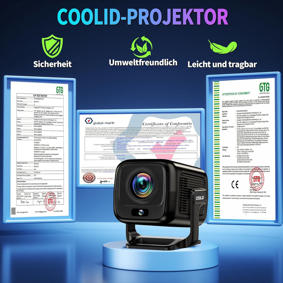 Beamer 4K Projektor Native 1080P [ Autofokus & 2026 Upgraded ] Mini Beamer Mit 5G WiFi 6 und BT 5.4