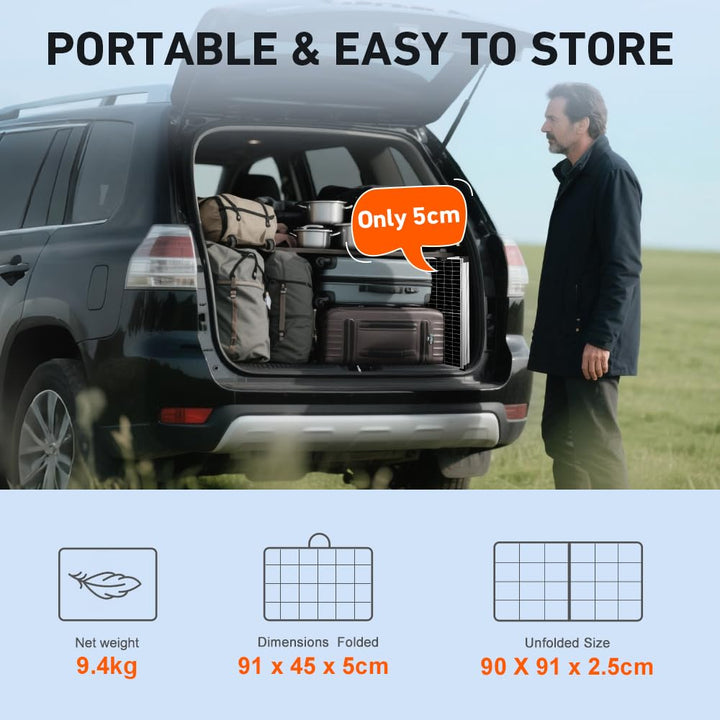 DOKIO 2 Sätze Solarkoffer 160W Monokristalline Solarpanel Faltbar 320W Kit, 2