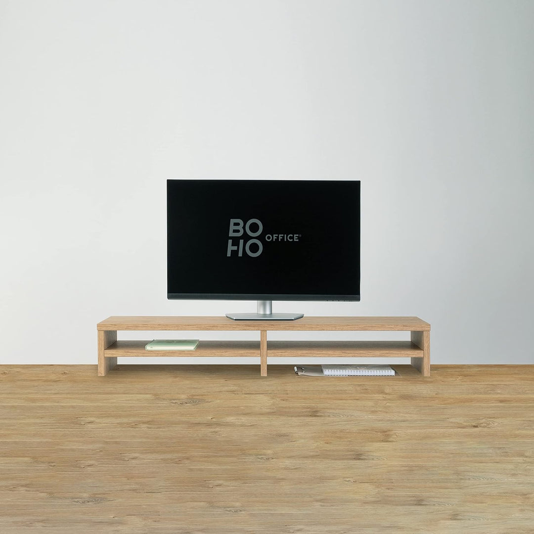 boho office® ergonomischer Monitoraufsatz, Bildschirmerhöhung, Monitorständer, Tischaufsatz mit viel