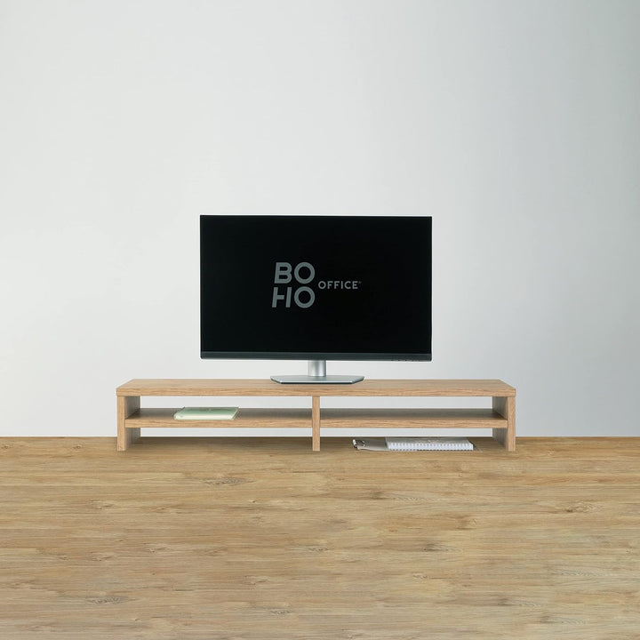 boho office® ergonomischer Monitoraufsatz, Bildschirmerhöhung, Monitorständer, Tischaufsatz mit viel