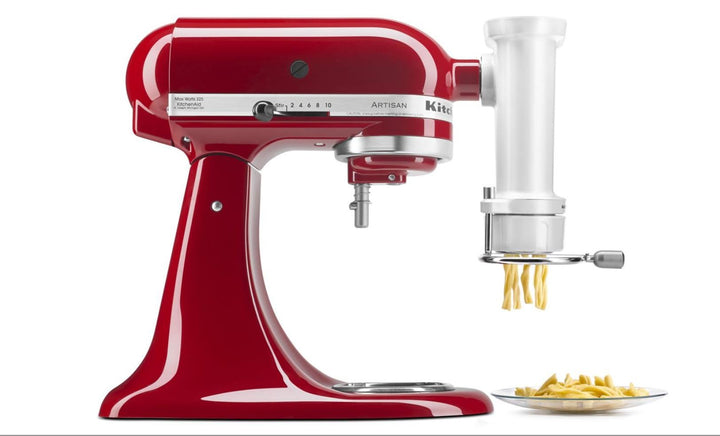 KitchenAid KSMPEXTA Nudelpresse-Aufsatz, Edelstahl, Weiss/opulenter Garten, Nudelpresse-Aufsatz