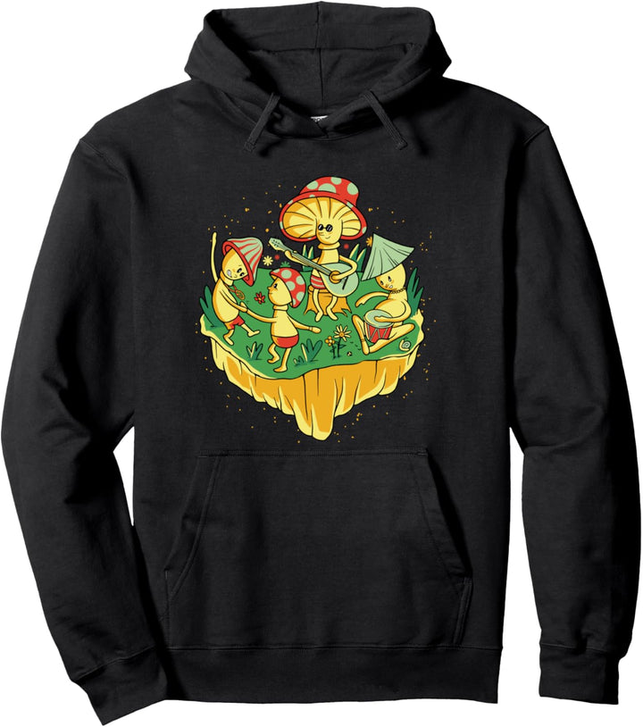 Lustige tanzende Pilzköpfe Hippie Pilz Pullover Hoodie