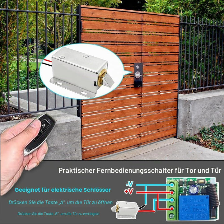 QIACHIP DC 12V Funkschalter mit Fernbedienung 433 mHz,Funk Relais 1 Kanal Momentan Toggle Latch Scha