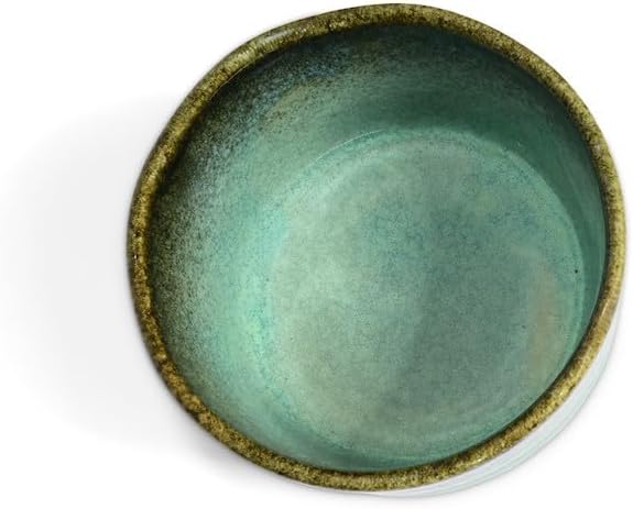 MAOCI - Matcha Tee-Schale Chawan aus Porzellan 350ml gelb-grün handgefertigt