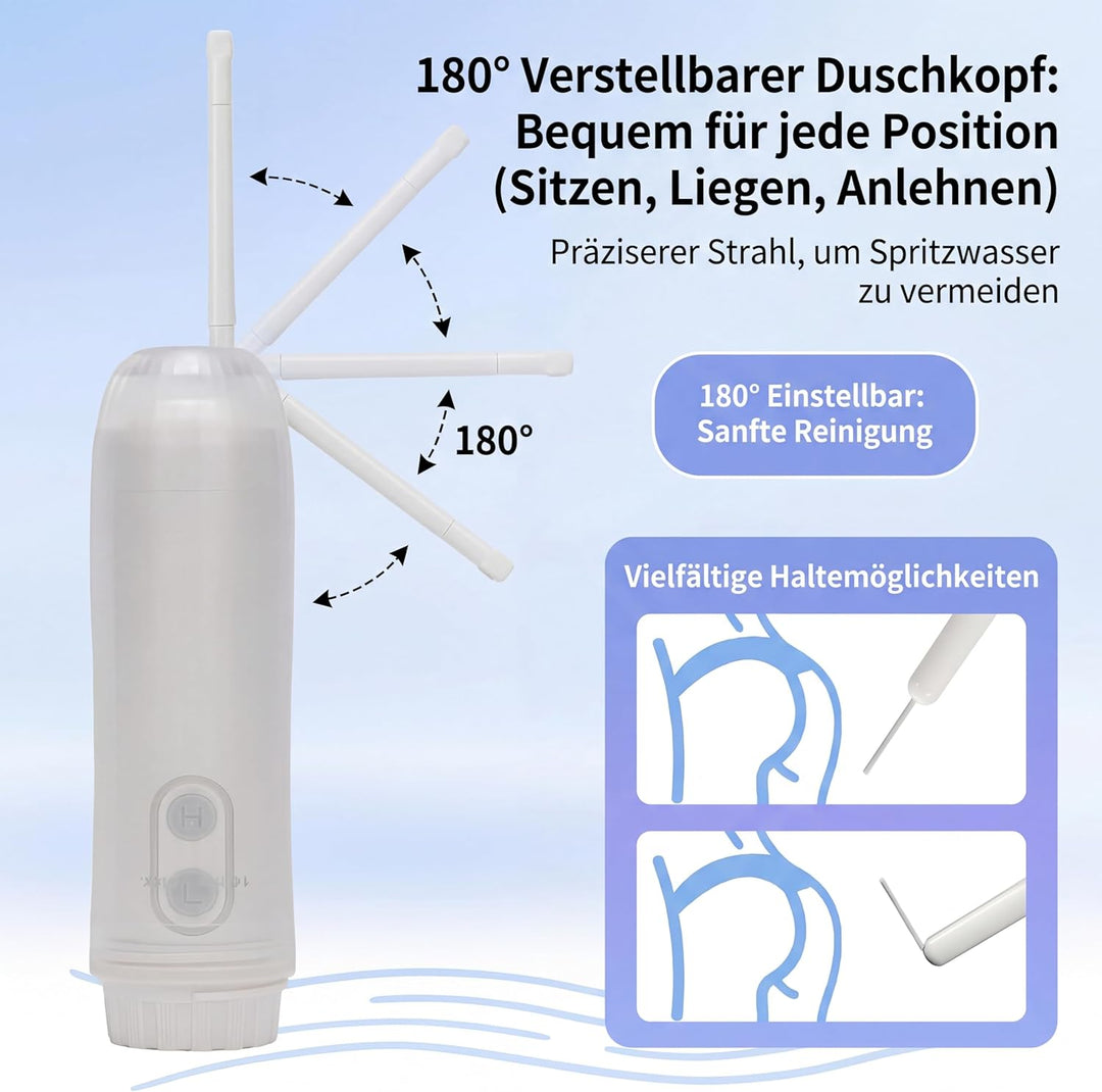OHAANYY Elektrisches Bidet Tragbar, Reise Po-Dusche mit AAA-Batterien | Mobile Intimdusche mit 3 Mod