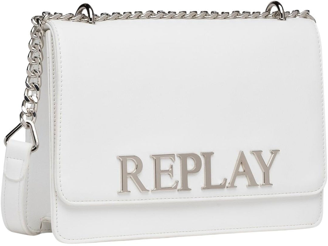 Replay Damen Handtasche aus Kunstleder Optical White 001, Optical White 001