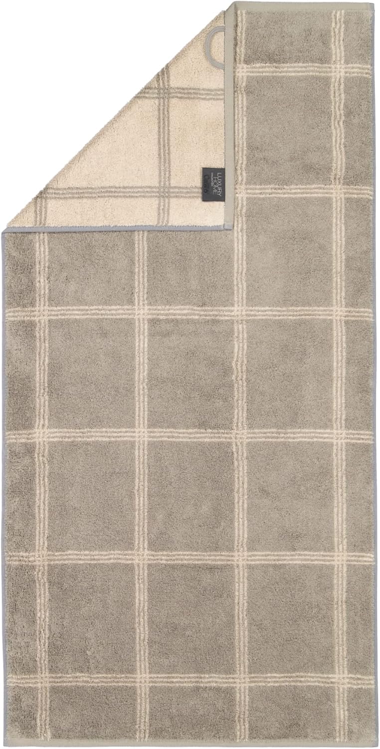 Cawö Handtücher Luxury Home Two-Tone Grafik 604 Graphit - 70 Handtuch 50x100 cm, Handtuch 50x100 cm