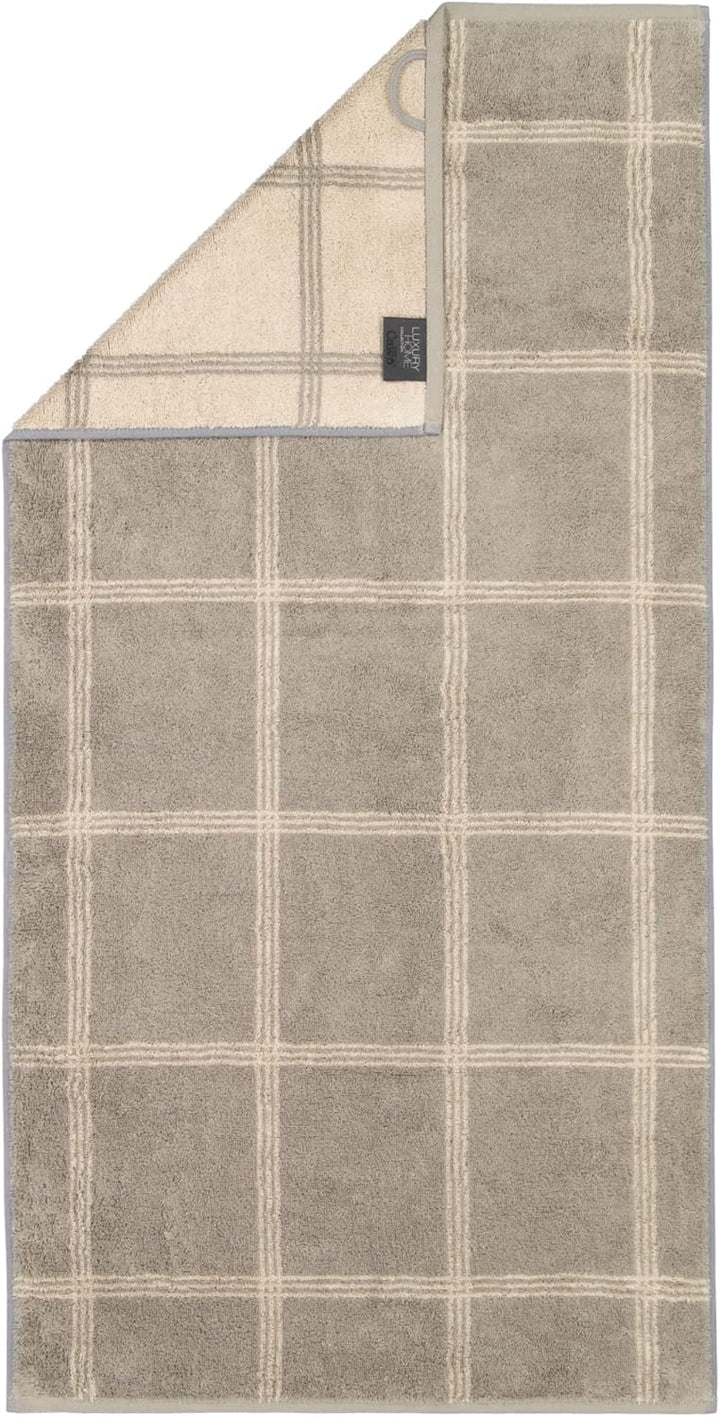 Cawö Handtücher Luxury Home Two-Tone Grafik 604 Graphit - 70 Handtuch 50x100 cm, Handtuch 50x100 cm