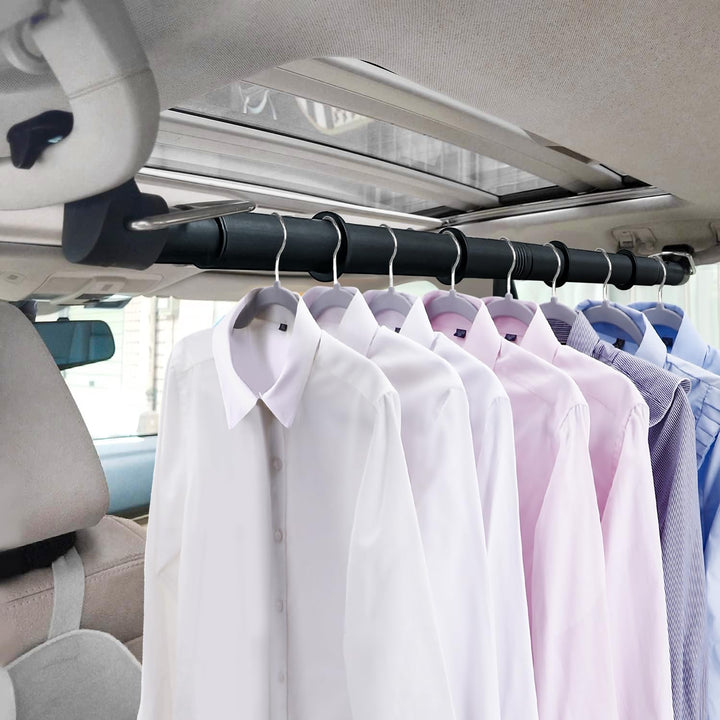 Beinhome Auto-Kleiderbügel, Kleiderstange für Auto-Reisen 76-160 CM, einstellbare faltenfreie Kleide